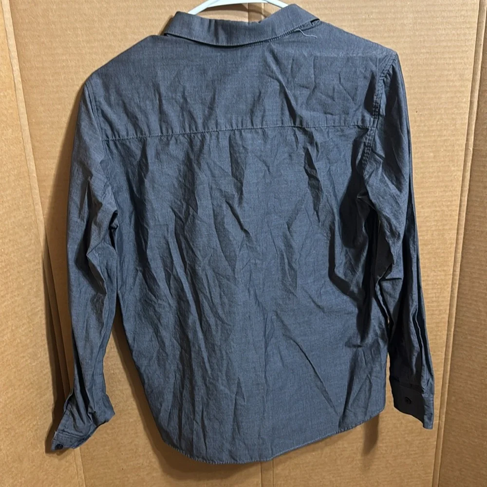 Wonder nation kids Xl 14-16 grey button‎ up long sleeve shirt.